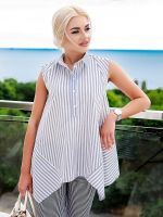 расклешенная блуза с ассиметричным низом без рукавов Франкфурт